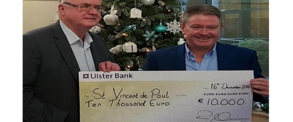 Ardmac Delivers Early Christmas Present of €10,000 To St Vincent de Paul