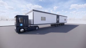 Ardmac Truck for transporting Medipod modular building