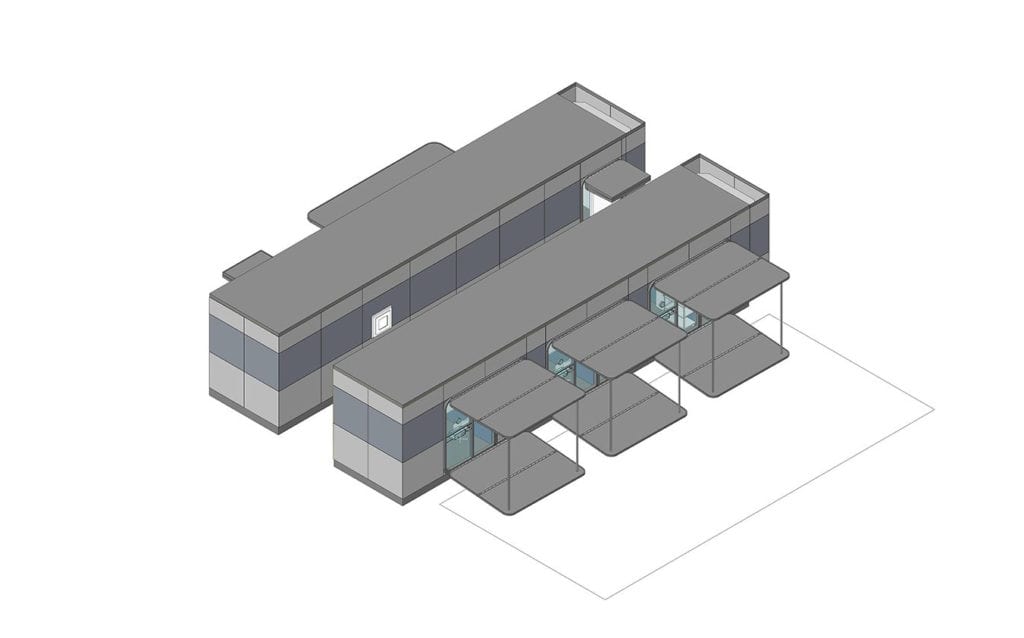 Ardmac-Germfree-HOK Areal configuration graphic of proposed Covid-19 Testing lab