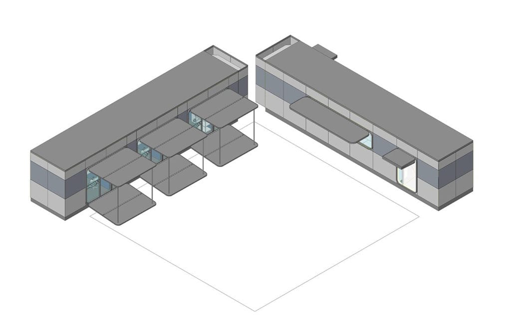 Ardmac-Germfree-HOK Areal configuration graphic of proposed Covid-19 Testing lab