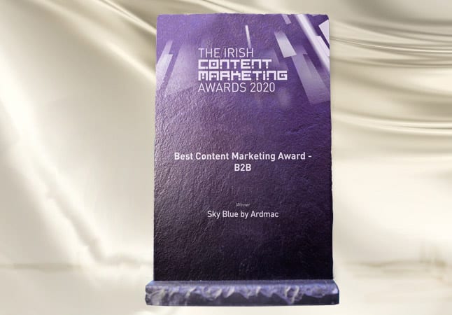 Ardmac wins the Irish Sky Blue B2B Content Marketing Awards 2020