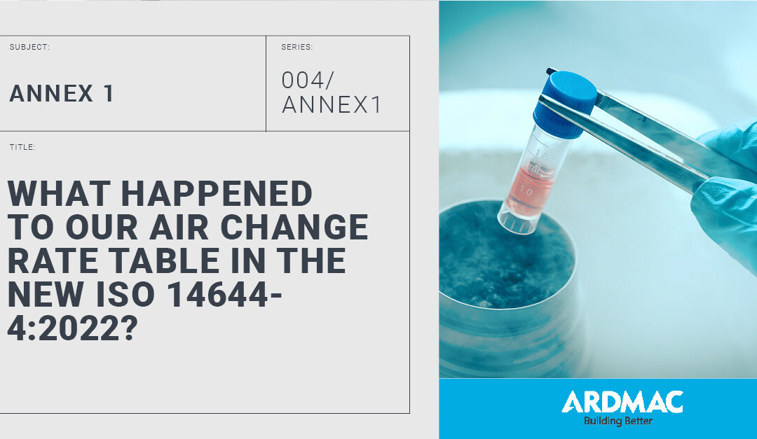 What happened to our Air Change Rate Table in the new ISO 14644-4:2022?